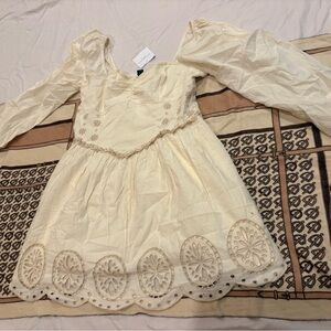 American Eagle Cream Puff Sleeve Dress